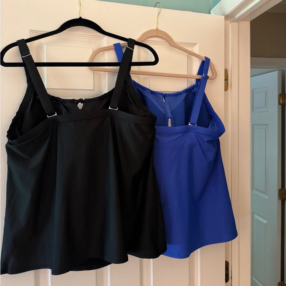 Lands End Tankini top-blue - Picture 2 of 4